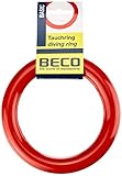 BECO Tauchring Schwimmring, Wurfring Wasserspielzeug massiv für Kinder, rot, One size, 9607