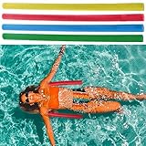 Schwimmnudel 4er Set | 120x6x6cm blau rot gelb EPE | Poolnudel als Schwimmhilfe oder Badespaß